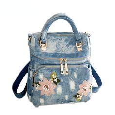 Women Backpack High Quality Denim Backpacks Teenage Girls Female School Shoulder Bag Bagpack mochila Material: Denim Size: 28cm(L) times 12cm(W) times28cm(H) Package Weight: 0.7kg Open Method: Zipper Best match:Comptiments any style dress and shoes in matching color About Payment: Please pay for all items within 5 days after purchasing. We accept all payment methods. About shipping: We will send your item in 1-3 day after payment.We ship the item by Air Mail delivery from China.It will take 10-2 Mochila Jeans, School Shoulder Bag, Denim Backpack, Shoulder Bags For School, Handmade Backpacks, Messenger Purse, Denim Handbags, Mcm Bags, Back Bag