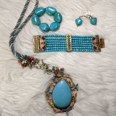 Turquoise Jewelry Set (Pre-Owned)Original Owner Turquoise Jewelry Set, Bohemian Chic, Turquoise Jewelry, White Silver, Jewelry Set, Color White, Women Jewelry, Turquoise, The Originals