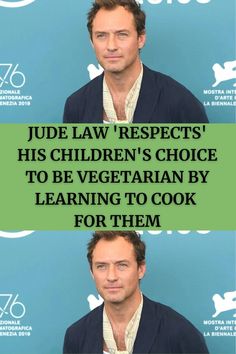 a man is standing in front of a blue background with the words judge law'respect his children's choice to be vegetarian by learning to cook for them