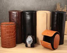 This beatiful leather watch box is %100 handmade and it's made from premium calfskin leather. Thanks to the durability of the leather and its sturdy structure, travel watch case protect your watch from light blows. For my other products, please visit: https://etsy.me/3pn1vL7 Travel watch case will be sent in a protective box which makes it a perfect gift for watch lovers. In addition to the watch roll, another suprise leather watch accessory that produced by me would be sent as a gift. Personali Luxury Watch Box, Marble Watch, Leather Watch Roll, Leather Watch Box, Watch Roll, Watch Holder, Watch Storage, Modern Watches, Watch Lover