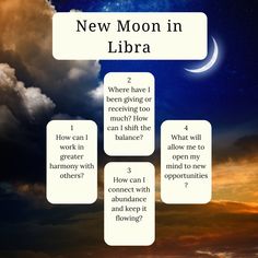 the words new moon in libra are above clouds