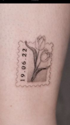 a stamp with a flower on it