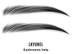 an image of eyebrows with the words lykunel in black on white background