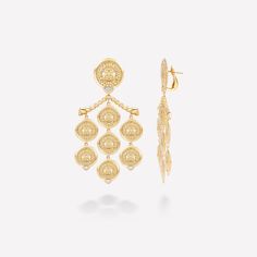 Soleil Gold Chandelier Earrings, handcrafted in 18K Yellow Gold and Pavé Diamonds Metal: Polished 18K Yellow Gold Diamonds: 0.12ct These earrings measure 40mm (1.57") in width and 74mm (2.91") in length Please note Marina B ships internationally. If you would like to make a purchase outside of the United States, please contact us at info@marinab.com Formal Yellow Gold Diamond Chandelier Earrings, Luxury Gold-plated Chandelier Dangle Earrings, Luxury Hand Set Yellow Gold Earrings, Luxury Yellow Gold Chandelier Dangle Earrings, Luxury Gold Plated Chandelier Earrings, Gold Diamond Chandelier Earrings With Elegant Design, Luxury Gold Pierced Chandelier Earrings, Luxury Yellow Gold-plated Bridal Earrings, Luxury Yellow Gold Plated Bridal Earrings