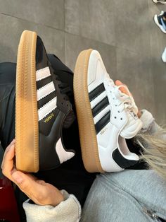 Sneakers || Samba || Adidas 🖤🤍 Shoe Plug, Samba Sneakers, Cute Converse Shoes, Samba Adidas, Adidas Outfit Women, Cute Converse, Samba Outfit, Fashion Shoes Sneakers