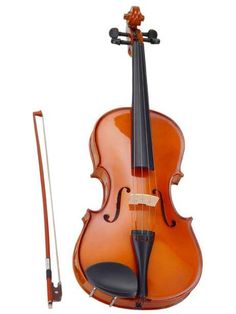 an old violin with its bow and the strings still attached to it, on a white background