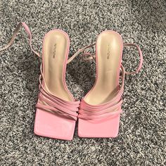 Brand New Never Worn, Only Tried On. Soooo Cute But I’m Not A Heel Girly. Size 6 In Women’s. Cute High Heel Shoes For Spring, Cute Pink High Heel Sandals, Pink Casual Heels With Square Toe, Trendy Pink Heels For Night Out, Trendy Pink Heels With Padded Heel, Pink Strappy Heels For Night Out, Trendy Pink Heels With Wrapped Heel, Cute Block Heel Spring Heels, Pink Square Toe Heels For Spring