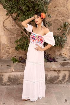 Maxi Floral Embroidered Dress. Latina Fashion Dress. Mexican Style Dress. Mexican Formal Dress. Bridesmaid Dress. Ethnic Style. Plus Size. - Etsy Bohemian Maxi Dress With Floral Embroidery For Wedding, Folk Style Embroidered Floor-length Dress, Bohemian Floor-length Dress With Embroidered Border, Fitted Maxi Dress With Embroidered Border, Bohemian Embroidered Maxi Dress For Wedding, Bohemian Floral Embroidered Dress For Wedding, Bohemian Embroidered Maxi Wedding Dress, White Boho Print Short Sleeve Dress, Bohemian Wedding Dress With Floral Embroidery