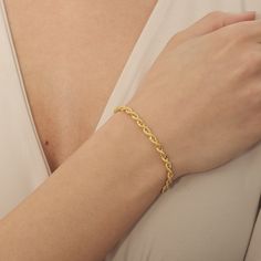 Material: Gold Carat: 14K (585) Solid Gold   14k Solid Gold Rope Chain Bracelet, Twisted 3.80mm Chain Bracelet, Womens Gold Bracelet, Gold Chain Bracelet, Dainty Rope Bracelet Real Gold     Details 14K Solid Gold Plated is not gold it is real solid gold Gold Color Options; Material: Solid Gold Karat: 14 K (585) Chain width: 3.80 mm * Gift wrapping available.  - - Express shipping * United States: 4-6 business days * Canada: 4-6 business days * Europe: 4-6 business days * Australia: 4-6 business 21k Gold Bracelet, Elegant Chain Bracelets For Anniversary, Anniversary Jubilee Chain Bracelet With Oval Links, Elegant Chain Link Tennis Bracelet Gift, Anniversary Chain Link Bracelet, Chain Link Bracelets For Anniversary, Link Chain Bracelets For Anniversary, Anniversary Tarnish-resistant Oval Link Bracelets, Bracelet Patterns Gold