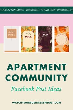 the front cover of an apartment community facebook post