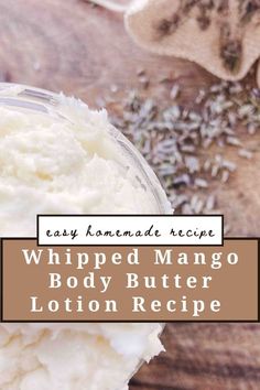 Easy DIY Whipped Mango Body Butter Lotion Recipe - Essentials for our Life Whipped Mango Body Butter, Easy Body Butter Recipes, Mango Butter Lotion, Natural Sunscreen Recipe, Body Lotion Recipes, Mango Body Butter