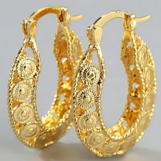 New Ethiopian Real 18k Yellow Solid Fine Gold Gf Filled Earrings. Small Hoop Gold Filigree Earrings, Gold Filigree Small Hoop Jewelry, Gold Hoop Earrings With Intricate Design, Gold Filigree Hoop Jewelry, Gold Plated Hoop Earrings With Intricate Design, Gold Hoop Earrings With Intricate Design For Gift, Gold-plated Filigree Hoop Earrings, Gold Plated Filigree Hoop Earrings, Gold Filigree Hoop Earrings For Anniversary