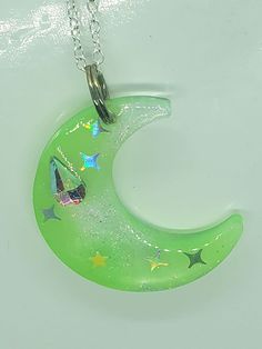 Resin pendant, entirely handmade Yellow Moon, Resin Pendant, Moon Necklace, Necklace Handmade, Highlighter, Handmade Necklaces, Pendant Necklaces, Jewelry Necklace Pendant, Jewelry Necklaces