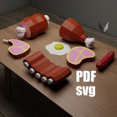 an image of some food on a table with the words pdf svg above it