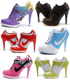 high heeled Nike sneakers... Idk if I like them yet lol Bobbies Shoes, Nike Shoes Cheap, Nike Free Shoes, Nike Shoes Outlet, Shoes High, Running Shoes Nike