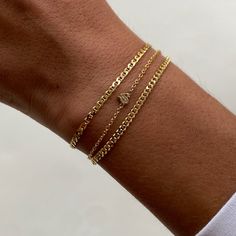 solid 14k gold chain bracelet. pictured on the left. handmade with recycled metals in the usa. please note 14k pieces may take up to 1 week to ship. Gold Chain Bracelet, Bracelets Design, Dainty Bracelets, Gold Bracelet Chain, Timeless Accessories, Recycled Metal, Metal Design, Small Designs, Gold Style