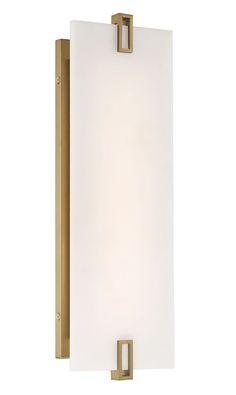 a wall light with a white glass shade