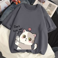 This Harajuku Style T-Shirt Melts Every Cat Lover's Heart 🥰 This Oversized Unisex T-shirt has a "Kawaii" (adorable) floof printed on it, it is so eye-catching! Definitely the best shirt for you to bring your cat along for a walk outside. Specification: Cutting: Oversized relax fit Material: High Quality cotton Pattern: Printed with long-lasting technology Share the love! Buy 2 pieces or more for your family/friends and save more. Size chart: Mint Blue, Cat T Shirt, New Students, We Fall In Love, Cartoon T Shirts, Cat T, Brick Red, Cute Tshirts, Oversized T Shirt