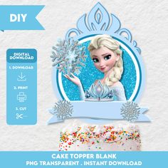 the frozen princess cake topper is shown