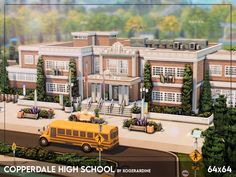 Sims 4 High School, The Sims 4 Lots, Die Sims 4, Sims 4 House Building, Sims 4 House Design, Casas The Sims 4, Sims Building