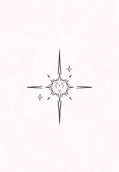 a black and white drawing of a star with a heart on it's side