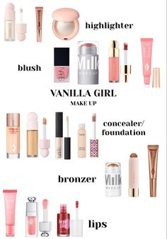 Vanilla girl / clean girl make up Vanilla Girl Makeup, Vanilla Girl, Makeup Products, Vanilla, The Day, Make Up, Lips, Skin, Makeup