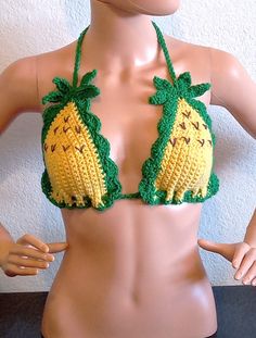 I know you will love this Crochet bikini festival top 100% cotton yarn Crazy for PINEAPPLE and ORANGE bikini top- super cute and fun You are sure to get compliments! Your chose of border or no border for the pineapple! Check out my site for my new Reversible Grape Bikini top with grape vine border! https://www.etsy.com/listing/1653003568/crochet-grape-bikini?ref=listings_manager_grid All my items are made with care, & attention to detail with great quality yarn! -----SIZING: AA/ A x-small/ Small Festival Crochet Stretch Swimwear, Handmade Green Swimwear For The Beach, Handmade Green Swimwear For Beach, Green Crochet Summer Swimwear, Handmade Cotton Swimwear For Beach Season, Handmade Green Swimwear For Vacation, Playful Fitted Cotton Swimwear, Fitted Cotton Playful Swimwear, Playful Festival Swimwear