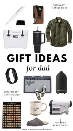 the gift guide for dad with text overlay