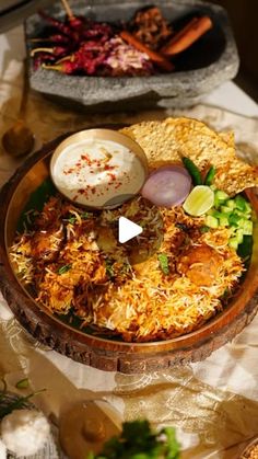 a platter filled with different types of food