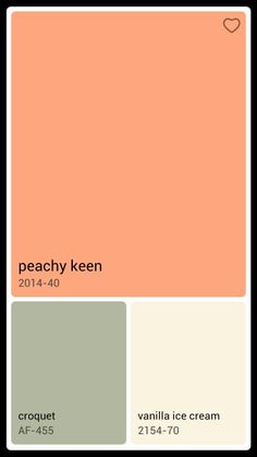 the peachy keen color palette is shown