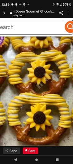 an image of sunflowers made out of doughnuts on the internet page