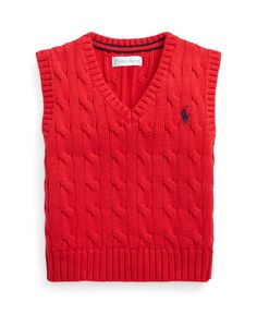 in stock Layering Pieces, Sweater Vest, Combed Cotton, Vneck Sweater, Cable Knit, Buy Online, Sleeveless Top, Polo Ralph Lauren, Ralph Lauren