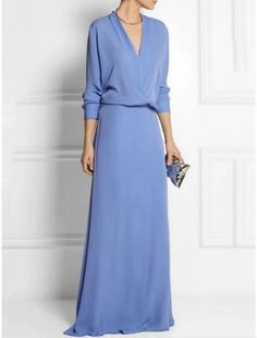 Sheath / Column Mother of the Bride Dress Wedding Guest Simple Elegant V Neck Sweep / Brush Train Chiffon Long Sleeve with Solid Color Michelle Mason, Dress Wedding Guest, Long Skirts, Mother Of The Bride Dress, Chiffon Long Sleeve, Celebrity Dresses, Dress Wedding, Mother Of The Bride Dresses, Guest Dresses