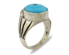 Jewelry Type:RingsMetal Purity:.925 Sterling SilverMain Stone:TurquoiseType of Main Stone:Natural Mined Blue TurquoiseSecondary Stone:N/ACountry of Mfr:USARing Size (Sizable):10.75Tribal Affiliation:NavajoMaterial:.925 Sterling Silver & GemstonesBrand/Artist:Apache ManufacturingSigned/Unsigned:SignedGram Weight (grams):24.7This elegant Navajo ring will make a great addition to your fine jewelry collection Traditional Blue Turquoise Ring In Sterling Silver, Traditional Blue Turquoise Collectible Ring, Navajo Rings, Fine Jewelry Collection, Blue Turquoise, Silver Blue, Metal Rings, Turquoise Blue, Native American