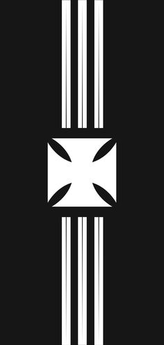 a black and white logo with stripes on it