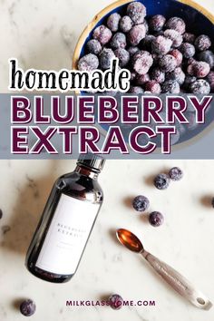 homemade blueberry extrait recipe on a marble counter top