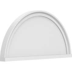 a white shelf with an arch on the top and bottom, against a white background