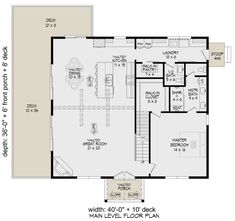 the floor plan for a two story house with an upstairs living room and kitchen area