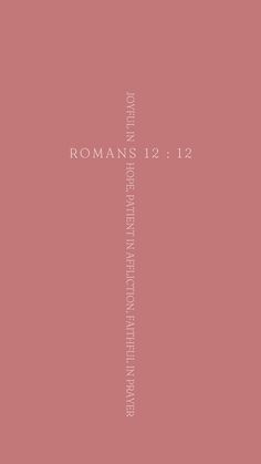 a pink background with the words romans 12 12 and an image of a cross on it