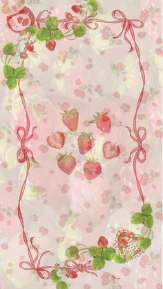 an artistic photo with strawberries and roses on it