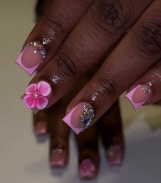 Cute Short Nail Sets, Drippy Nails, Acrylic Nail Set, French Tip Acrylic Nails, Dope Nail Designs