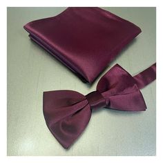 "Pocket Square Handkerchief size is about 10 inches x 10 inches.  The Bow tie is adjustable pretied Style. Bow tie can be extended up to 20\" Actual color may differ from the computer monitor display." Burgundy Wine, Tie Colors, Tie And Pocket Square, Tie Accessories, Dusty Blue, Pocket Square, Suit And Tie, Computer, Square