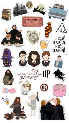 harry potter stickers are shown in this image