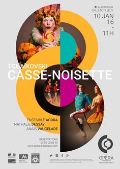 a poster for the exhibition case - noisette, featuring an image of women in colorful