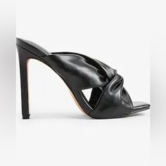 New Twisted Square Toe Heeled Sandals Size: 6 Color: Pitch Black Without Box Ex-25 Pitch Black, Square Toe Heels, Heeled Sandals, Christian Louboutin Pumps, Sling Backs, Shoes Women Heels, New Color, Black Color, Christian Louboutin