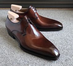 Christmas Dark Brown Leather Chukka Dress Design Handsome Shoes sold by Handmade Envy on Storenvy Milind Gaba, Oxford Fashion, Brown Leather Dress Shoes, Brown French, Formal Dress Shoes, Brown Leather Dress, Mens Tailor, Custom Made Shoes, Bespoke Shoes