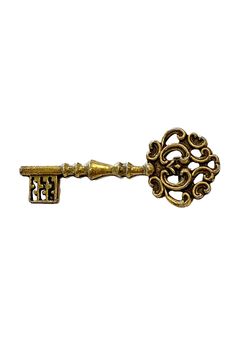 This vintage bar pin is designed in the form of an intricate skeleton key. Gold tone. 2 inches in length. Madeleine Core, Victorian Core, Skeleton Project, Decorative Keys, Victorian Key, Sailboat Necklace, Key Drawings, Ancient Key, British Aesthetic