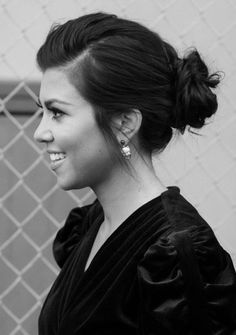 Cute bun Professional Hairstyles For Interview, Easy Professional Hairstyles For Work, Kortney Kardashian, Professional Hairstyles For Work, Interview Hair, Kourtney Kardashian Hair, Sleek Chignon, Professional Updo, Office Hair