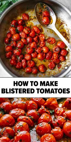 Blistered tomatoes Tomato Side Dishes, Sauteed Tomatoes, Tomato Breakfast, Tomato Recipe, Tomato Dishes, Fresh Tomato Recipes, Cherry Tomato Sauce