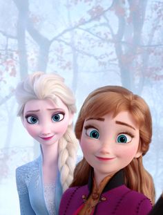 two frozen princesses standing next to each other